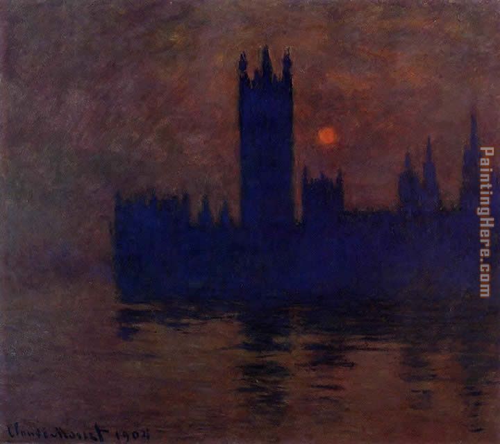 Houses of Parliament Sunset 2 painting - Claude Monet Houses of Parliament Sunset 2 art painting